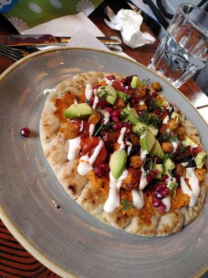 Aubergine flatbread (May 2024) at Lounges - Athro Lounge in Aberystwyth