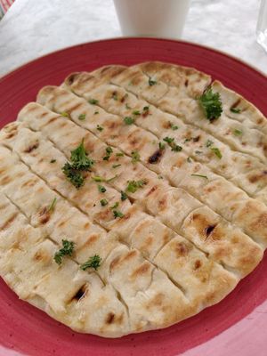 Garlic flatbread (September 2024) at Lounges - Athro Lounge in Aberystwyth