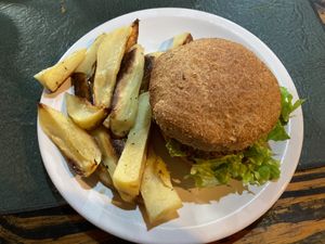 Vegan burger at Abuela Pan in Buenos Aires