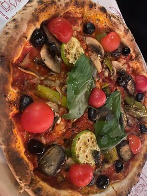 Vegetarian pizza (without cheese) at Pizzeria Italia in Shkoder