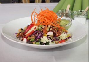 Vegan salad at Café Tre Konger in Soroe