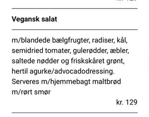 Vegan salad at Café Tre Konger in Soroe