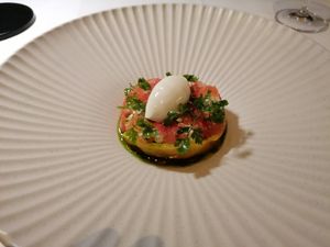 Melonensalat mit feta mal anders at Restaurant Sorriso in Frankfurt