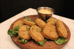 VEGAN TENDERS AND VEGAN SPICY MAYO at Atabey Condado in San Juan