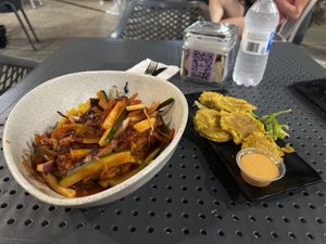 Vegan Mofongo and Tostones  at Atabey Condado in San Juan