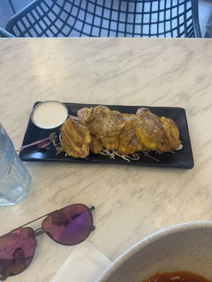 Tostones with vegan mayo — increíble!  at Atabey Condado in San Juan