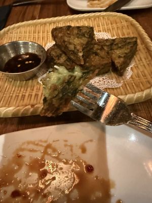 Chive pancakes  at Thai 72 in New York City