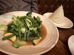 Green spring vegetables   at Thai 72 in New York City