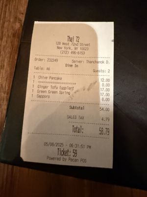   at Thai 72 in New York City