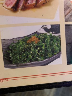 Seaweed salad has eggs on it at Yama Sushi in Anchorage
