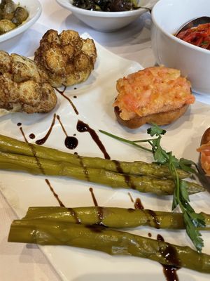 Asparagus cauliflower and crostini at Tapas Papa Frita in Scottsdale