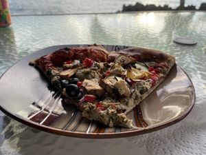 Slice of Veggie Head pizza   at Black Rock Pizza in Captain Cook