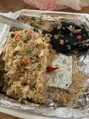 Fried rice with no egg (decent)  at Benja Thai and Sushi in St George