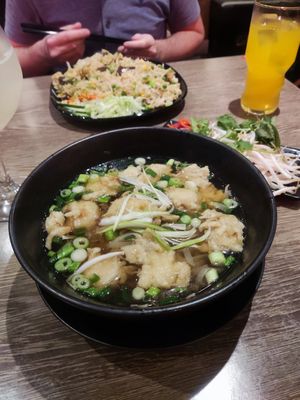 Vegan chicken pho at Vnam in Manchester