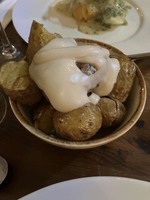 Obligatory roast potato side in any fine dining situation lacking vegan options  at Howies in Edinburgh