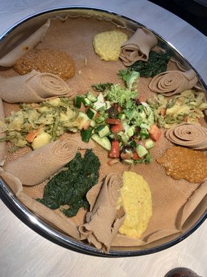 Vegan platter at House of Habesha - Eagle Inn in Manchester