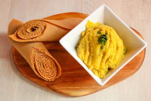 TIMTIMO

Red lentil stewed in onions, garlic, ginger and some herbal spice. Served with injera or rice. at House of Habesha - Eagle Inn in Manchester