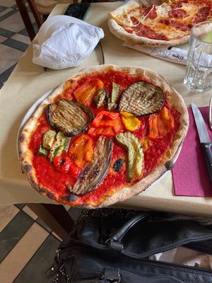 vegetariona without mozzarella:))  at Barbarossa in Savona