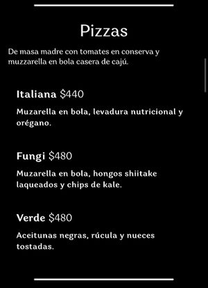 Menú  at Mushroom Bar in Montevideo