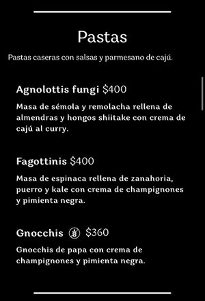 Menú  at Mushroom Bar in Montevideo