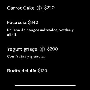 Menú at Mushroom Bar in Montevideo