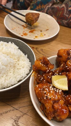 Cauliflower and greens   at Awabi in Jersey
