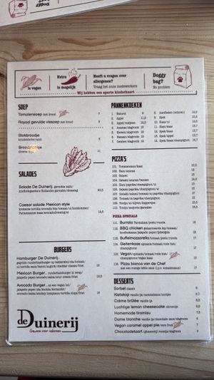 Menu2  at De Duinerij in Bergen Aan Zee