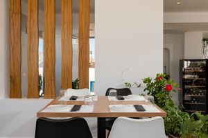 Our lovely and planty terrace! at 5SENSES Restaurant in Santorini