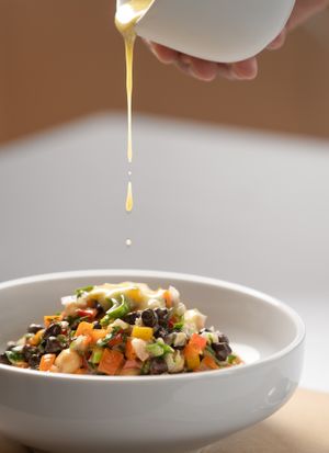 Chick n' peas salad ! at 5SENSES Restaurant in Santorini