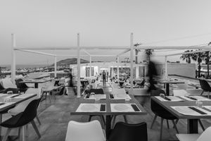 Our lovely and planty Open Air Restaurant ! at 5SENSES Restaurant in Santorini