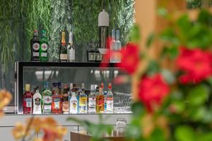 Our lovely and planty Open Air Restaurant ! at 5SENSES Restaurant in Santorini