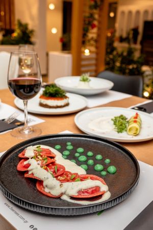 Dishes from our Dinner menu! at 5SENSES Restaurant in Santorini