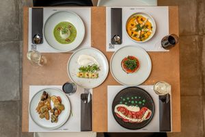 Dishes from our Dinner menu! at 5SENSES Restaurant in Santorini