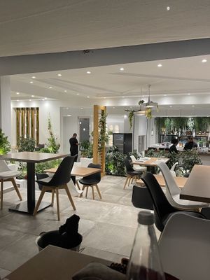 The setting  at 5SENSES Restaurant in Santorini