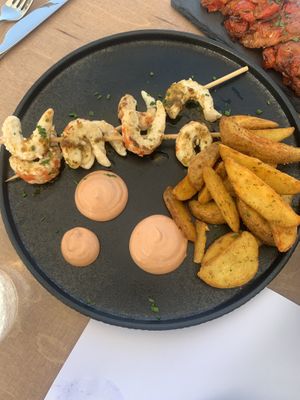 vegan shrimp at 5SENSES Restaurant in Santorini