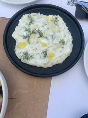 vegan tzatziki at 5SENSES Restaurant in Santorini