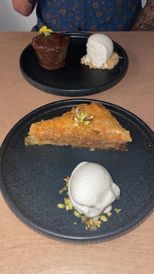 Vegan baklava!  at 5SENSES Restaurant in Santorini