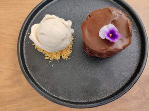 Aco scandal dessert at 5SENSES Restaurant in Santorini