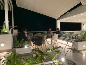 Rooftop dining at 5SENSES Restaurant in Santorini