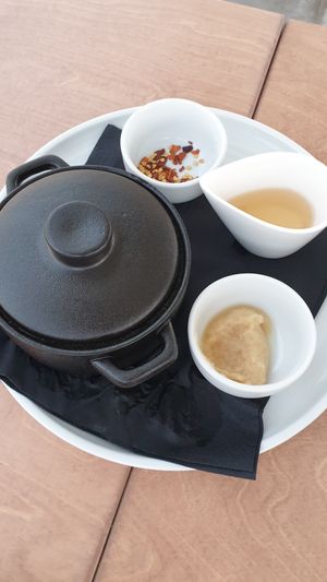 Green Patsas at 5SENSES Restaurant in Santorini