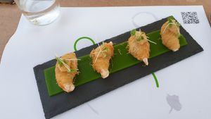 Shrimp Curls at 5SENSES Restaurant in Santorini