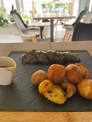 Round steak ( mushrooms) at 5SENSES Restaurant in Santorini