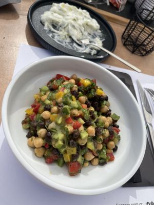 Chickpea salad at 5SENSES Restaurant in Santorini