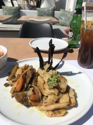 Vegan chicken fillet !!  at 5SENSES Restaurant in Santorini