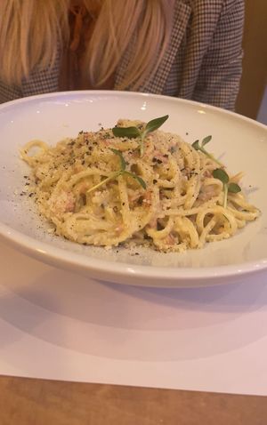 Pasta carbonara  at 5SENSES Restaurant in Santorini