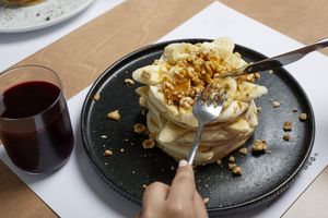 Banana mound! at 5SENSES Restaurant in Santorini