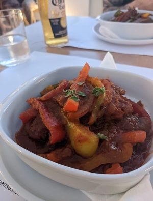 Spetzofai - arguably the best dish at 5SENSES Restaurant in Santorini