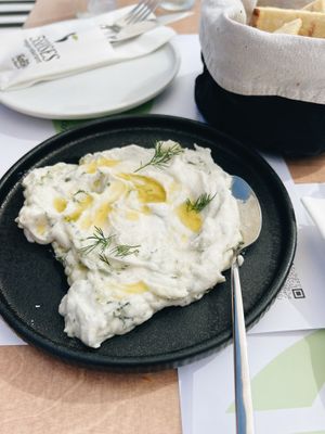 Classic and delicious! The pita was amazing.   at 5SENSES Restaurant in Santorini