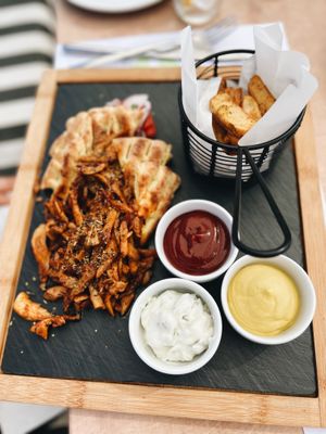 Delicious mushroom Gyros!   at 5SENSES Restaurant in Santorini