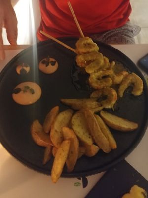 Shrimp Skewers at 5SENSES Restaurant in Santorini